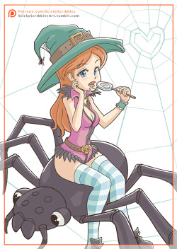   Emma Spider Pop    Emma the witch enjoying a spider pop. I’m