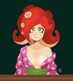 louistrations:  Octoling pin up for October.   <3 <3 <3