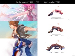 pun-riii:  At the start of 2018 vs The end of 2018