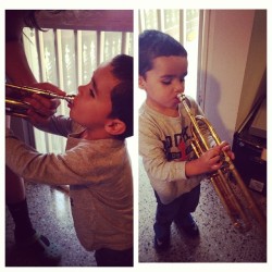 Cosita rica! 😍 #baby #boy #trumpet #music