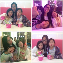 Took these little monsters out for some #Yogurberry! #niece #fambam