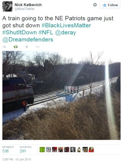 iwriteaboutfeminism:  Protesters in Boston stalled a train headed