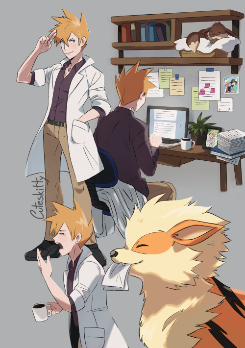 cuteskitty:Finished my professor/field researcher reguri au.