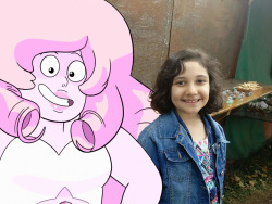 My little sister took a picture with Rose Quartz yesterdaythis