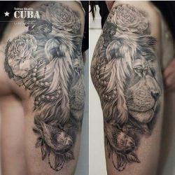 tattooednbeautiful:  46 Awesome Lion Tattoos Ideasimage source: