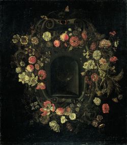 laclefdescoeurs: Wreath of Flowers encircling a Niche, 1659-63,