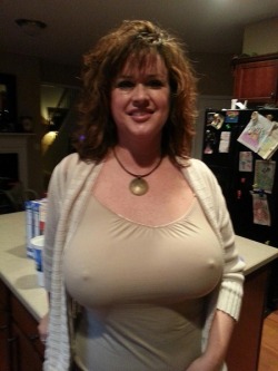 ifmommyonlyknew:  Hey mom, show me those amazing tits one more