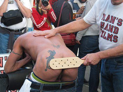 kenstocker:Ah, the days of Mans Hand at Folsom Street Fair. Â Â    Interview with Paddle_Meister Ken  Find out everything you ever wanted to know about Paddlemeister Ken’s wine auction and SIGMA paddles:Â http://cornertimeconfidential.blogspot.com/2