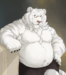 ralphthefeline:Oh boy it’s been a while! Pudgy tiger Ralph is back with his fluffy, white, pudgy fur, for improved snuggling action~ with all that fluff and cushion, it must be rather comfy to get a hug from him! 