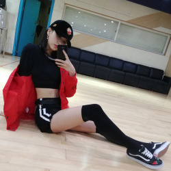 kpop-twice:Mina’s selfie Found here .. Legwear 