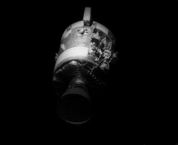 mintsmintsmints:  View of the damaged Service Module after separation