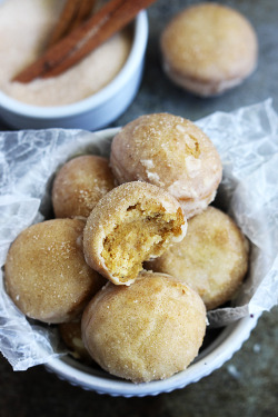 do-not-touch-my-food:  Cinnamon Sugar Glazed Pumpkin Donut Holes