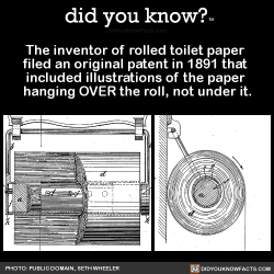 did-you-kno:  The inventor of rolled toilet paper  filed an original