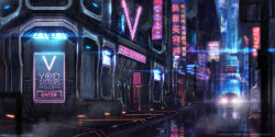 cybernetic-psychosis:  Rainy city by johnsonting