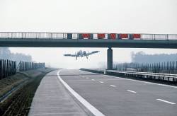 militaryarmament:  An A-10 Thunderbolt II landing on the autobahn