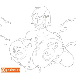 A preview of a request for   tarotheraccoon of his oc Rebecca. I have to colour it.