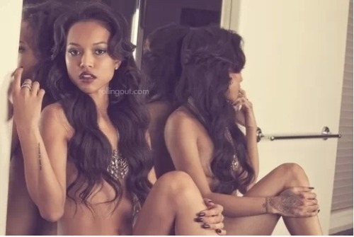 thehollywoodgossip:  Wowza. Check out Karrueche Tran nude in the latest issue of Rolling Out magazine! She also talks about the Chris Brown Rihanna love triangle and her new clothing line. Click the pic for more! 