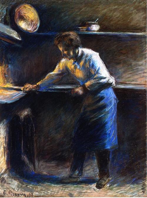 artist-pissarro:Eugene Murer at His Pastry Oven, 1877, Camille