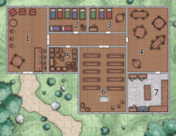 dnd-maps-n-stuff:  Map of a Temple I made using assets made by @venatusmaps.