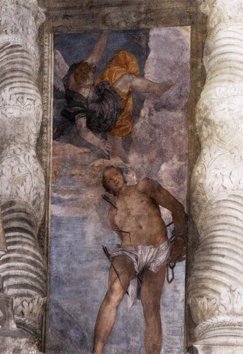 paolo-veronese: St Sebastian, 1558, Paolo Veronese Medium: fresco