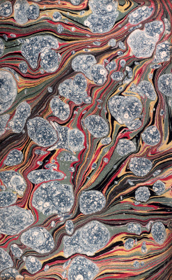 michaelmoonsbookshop: 19th Century Marbled paper  used as the