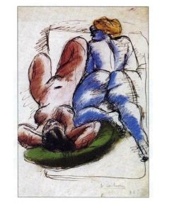 lilit69:Two Naked Woman Lying Down, watercolor by Le Corbusier