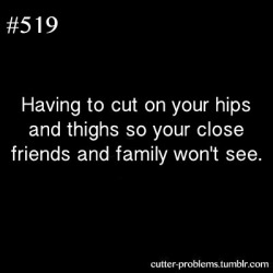 cutter-problems:    Having to cut on your hips and thighs so