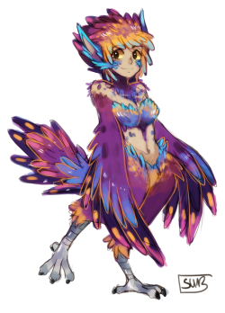 yellowfur:  10$ commission colorfull Harpy for sparklesintwilight