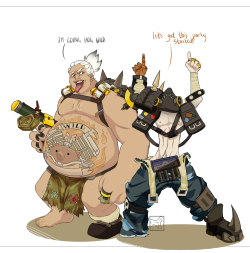 sinksanksockie:  Overwatch Outfit-Swap: Roadhog and Junkrat [Submission