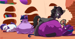 Commission of a food orgy in Twilight’s library. That’s