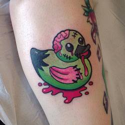 keelyrutherford:  Zombie Duck on the lovely Megan 💚 done @bathstreettattoo