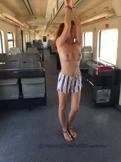 flashingthepublic:  “New rule in train. No top allowed”This