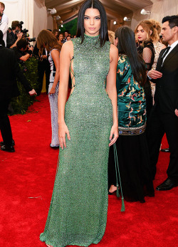 fuckyeahdash:  Kendall Jenner in a custom Calvin Klein jade gown