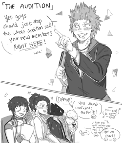 sonamiri:  Kirishima tries to join a band.Screw it, I’m posting