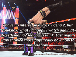 thewweconfessions:  “I have no interest in a Rock v Cena 2,