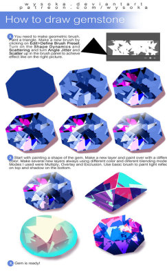 drawingden: How To Draw Gemstones by wysoka  Support the artist