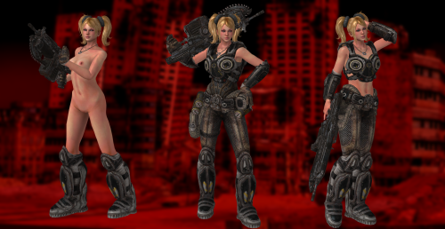 bocchi-ranger:   Juliet COG Soldier Juliet Starling from Lollipop Chainsaw.Â©ã€€KADOKAWA GAMES / GRASSHOPPER MANUFACTURE.Use â€œMake item optionalâ€ or click A key at 3D window to enable / disable accessories.If you want to change default outfit, do