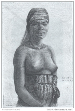   Adouma woman from Gabon, circa 1888. Via Delcampe.  