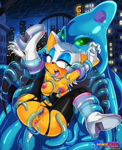 therealshadman:  Rouge The Bat Vs ChaosPart of the Sonic XXX