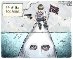 cartoonpolitics:  “In a country born of racial genocide, the