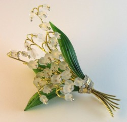 gemville: Carved Rock Crystal, Nephrite and Diamond Lily Of The