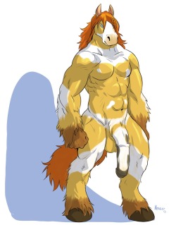 neggerfurryart:  I love strong horses. Commission for Dogrey on FA 