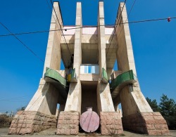 socialistmodernism:Cable Car Station, Dushanbe, Tajikistan, built