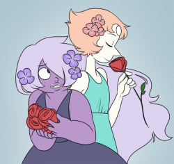 missgreeneyart:Pearlmethyst week: FlowersI juuuust managed to