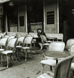 alpha-venus:  🅰️Serge Jacques. Woman at Cafe de Flore, Paris.