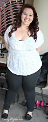 ravingsbyrae:  Plus Size OOTD: Polka Dot Blouse & Loafers