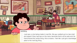 beckyhop:  I did the tumblr text post meme thing with Steven