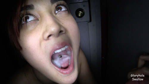 Jiani had a good rating and positive comments for her first Gloryhole visit so I decided to bring her back for another cum feeding. She was very excited about this one until she got that first load which took a little wind out of her sails but she’s