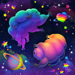 trekkiefeminist:❤️ these Lisa Frank-style tardigrades 