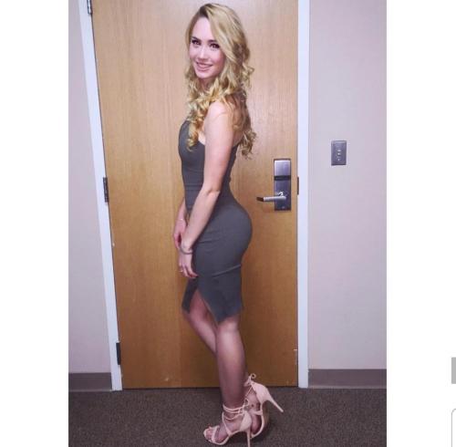 Sexy blonde in tight dress